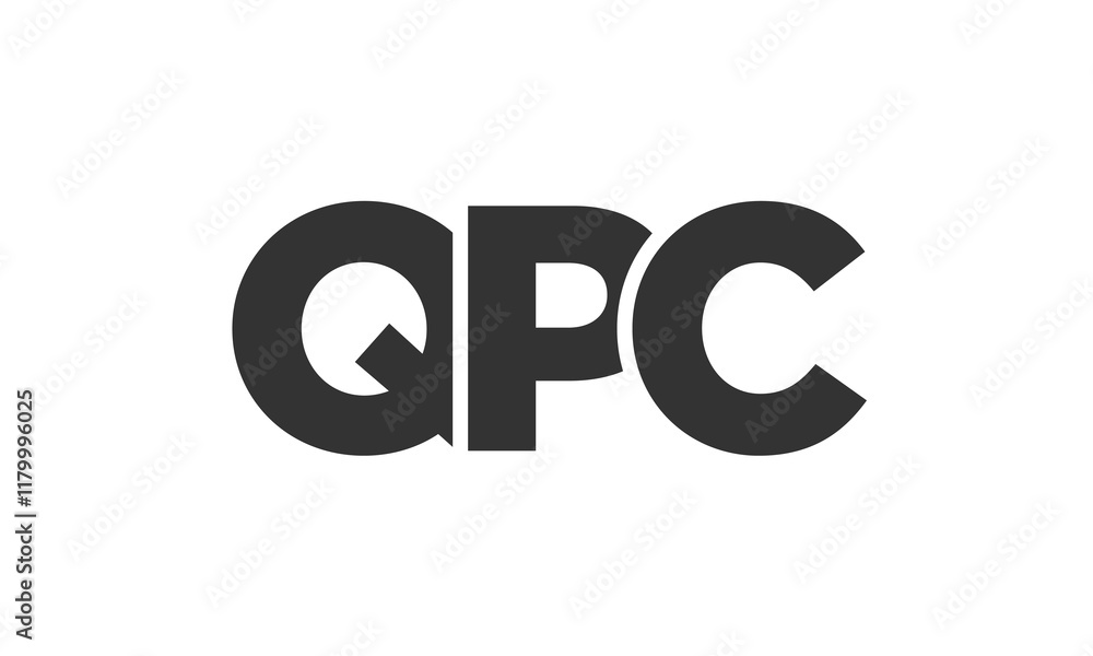 Poster qpc logo design template with strong and modern bold text. initial based vector logotype featuring s
