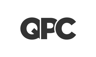QPC logo design template with strong and modern bold text. Initial based vector logotype featuring simple and minimal typography. Trendy company identity.