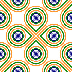 loop pattern of india flag. circle background. vector illustration