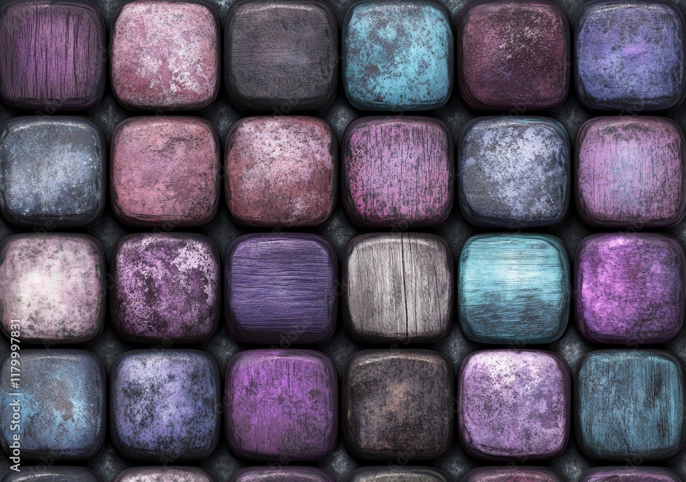 Poster abstract wood texture blocks stacked on the wall serve as the background