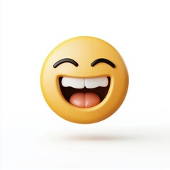 Grinning Face Emoji with Tightly Closed Eyes in 3D Design
