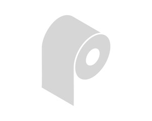 Toilet paper roll or tube icon design, template for wc. Bathroom hygiene icons, kitchen cleaning towel. Blank soft scroll product.