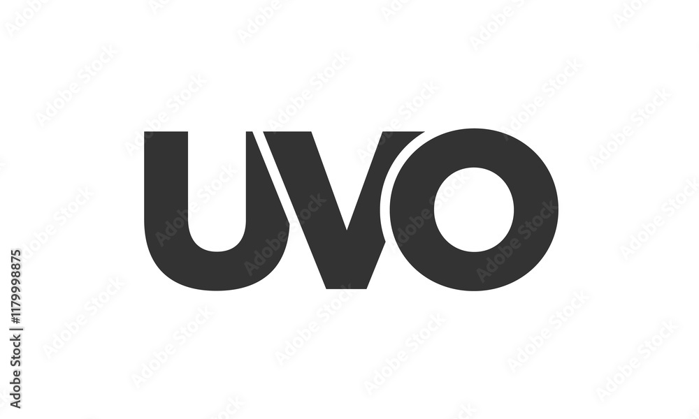 Poster uvo logo design template with strong and modern bold text. initial based vector logotype featuring s