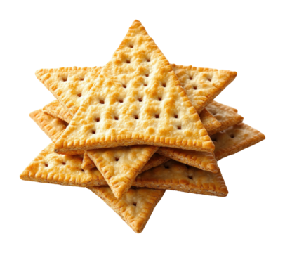 Artistic display of star of david crafted from matzo culinary artistry home environment creative perspective isolated on transparent background png