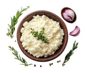 Innovative alternative protein food product futuristic kitchen food bright environment aerial view culinary concept isolated on transparent background png