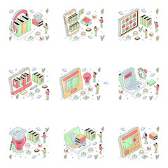 Set of Travel Isometric Illustrations 

