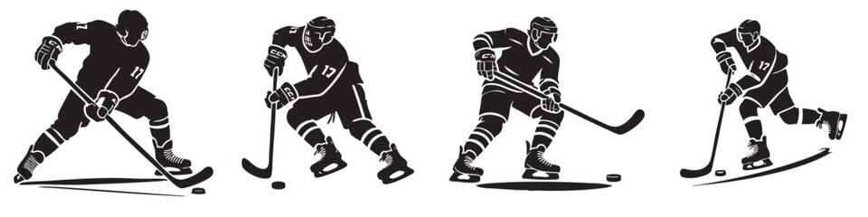 Obraz premium Continuous silhouette collection of various sports athlete activities