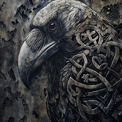 viking crow and ornament 