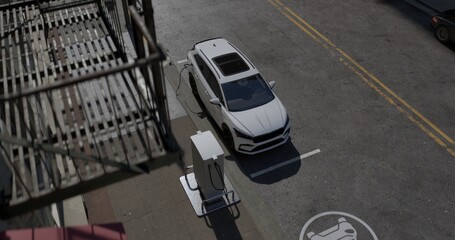 Generic electric car charging at station dock point