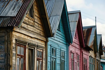 Vibrant Countryside Homes: Classic Metal Roofs and Colorful Abstract Facades