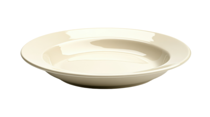 Elegant white plate with a smooth finish displayed on a neutral background for culinary presentation