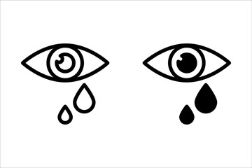 Eye tear cry icon. Illustration vector on white background