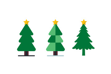  flat vector artwork of a crismass tree on a white background