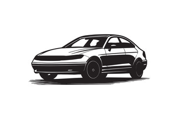 Obraz premium Car Silhouette Vector Illustration on a white background