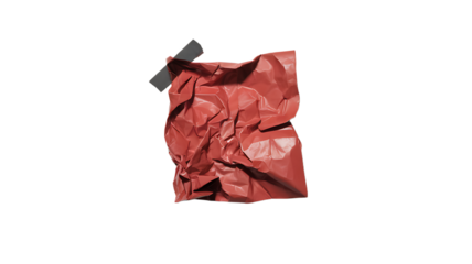 Red Crumpled Paper & Tape