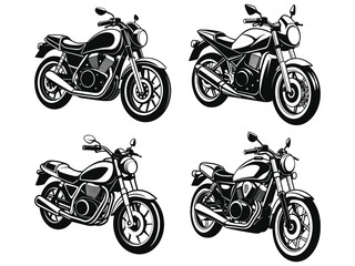 Obraz premium Vector Illustration of Isolated Motorcycle Silhouette.