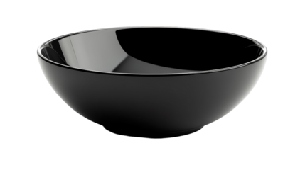 Sleek black bowl resting elegantly on a polished surface, showcasing modern design and simplicity