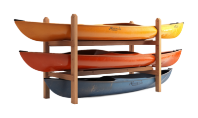 Sturdy Canoe Storage Rack for Organisation Isolated on White Background
