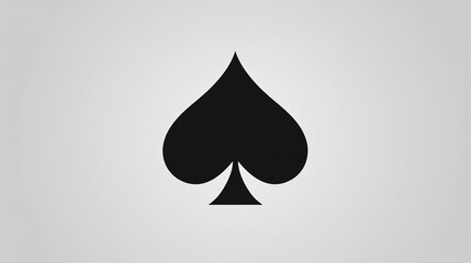 Fototapeta premium A bold black spade symbol centered on a light gray background creating a clean and minimalist graphic composition 
