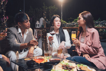 Nightlife Rooftop Social Gathering 