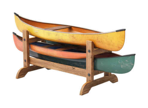 Sturdy Canoe Storage Rack for Organisation Isolated on White Background