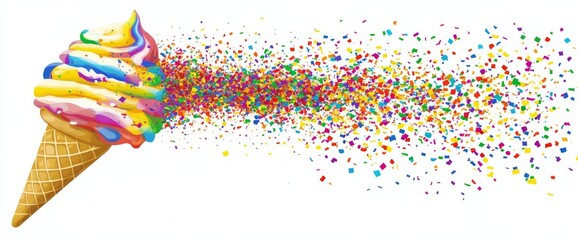 Fototapeta premium new year trumpet in golden line art style, elements for the new year