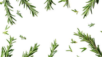 Fresh herbs scattered on a bright background evoke culinary creativity and natural flavors