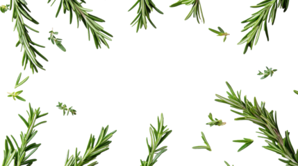 Fresh herbs scattered on a bright background evoke culinary creativity and natural flavors