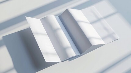 Obraz premium Z-Folded Booklet and Trifold Brochure Mockup Set with Copy Space for Branding. Front and Back View, 3D Rendering.