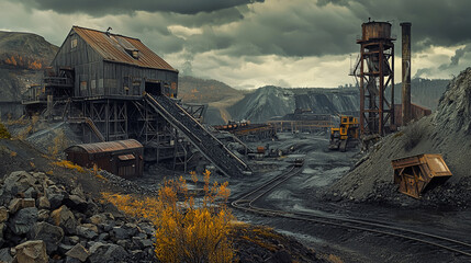 coal miner industry energy heavy machinery excavator