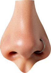 Fototapeta premium human nose and nostril, face part, skin and anatomy, isolated transparent png