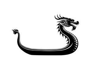 Dragon boat silhouette icon. Clipart image isolated on white background 