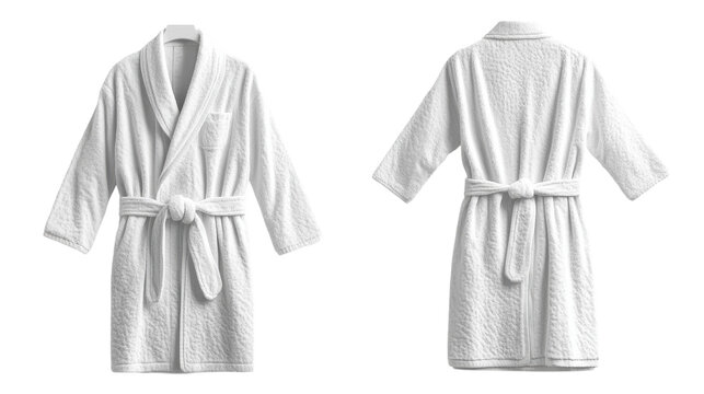Soft and luxurious white bathrobe showcasing its elegant design and comfortable fabric at home