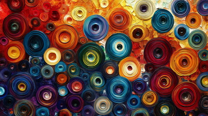 A composition of bright concentric circles with di_001