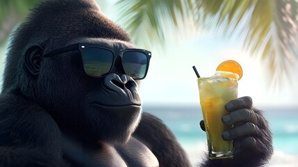 Gorilla Holding Refreshing Beverage