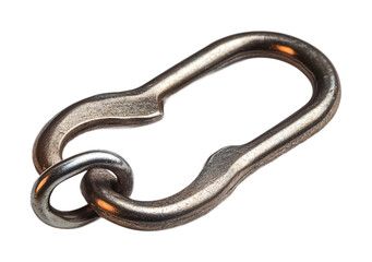 Obraz premium Lightweight Carabiner Hook for Outdoor Gear Isolated on White Background