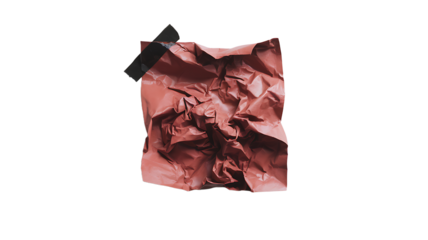 Crumpled Red Paper with Black Tape