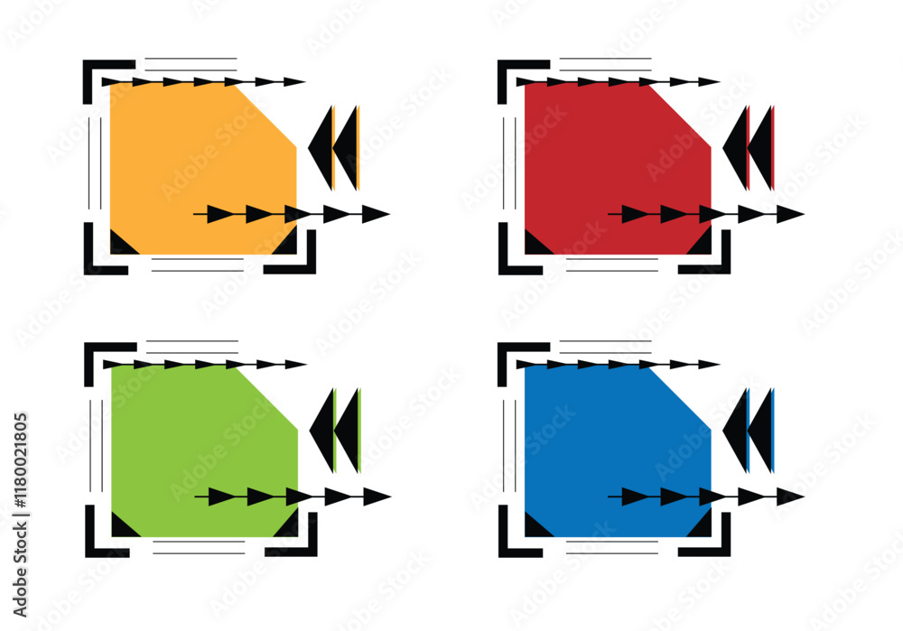 Poster abstract tech banner different colors place for text. graphic design elements and resources concept 