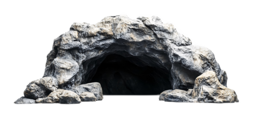Mystical Cave Formation Isolated on White Background