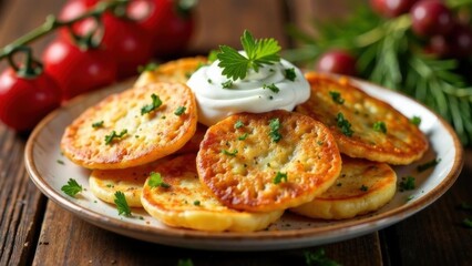 Potato pancakes are a classic Irish dish that are perfect for St. Patrick's Day. Festive dinner, St. Patrick's Day party