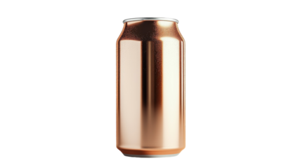 This tall copper can gleams under soft light, showcasing a smooth metallic finish