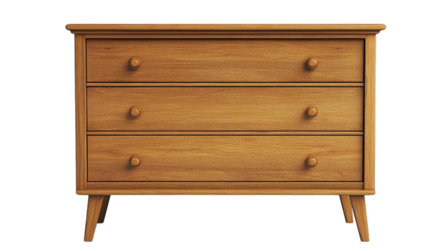 Elegant wooden dresser with three spacious drawers in a minimalist design