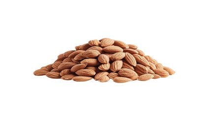 A mountain of almonds sits on a white surface, highlighting the beauty of nuts