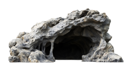 Mystical Cave Formation Isolated on White Background
