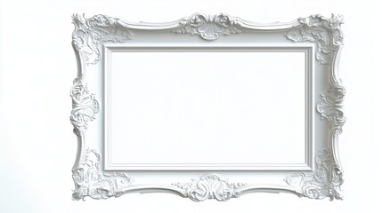 Picture frame. Empty. White background.
