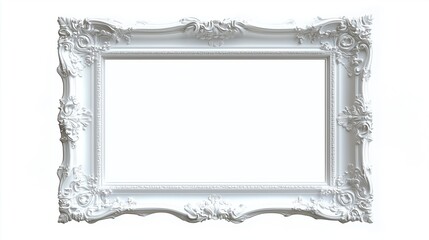 Picture frame. Empty. White background.