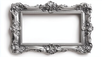 Picture frame. Empty. White background.