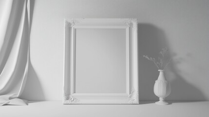 Picture frame. Empty. White background.