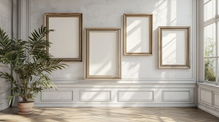 Picture frame. Empty. White background.