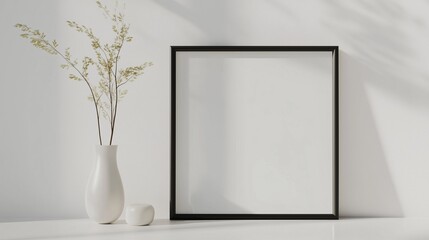 Picture frame. Empty. White background.